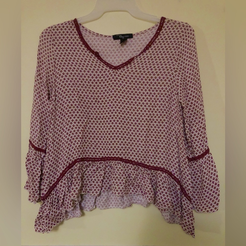 Bell Sleeve Patterned Bohemian Blouse